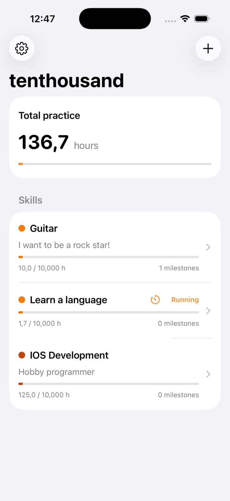 Temporary placeholder for the tenthousand mobile app screenshot.